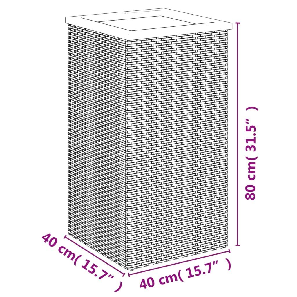 vidaXL Pflanzkübel Schwarz 40x40x80 cm Poly Rattan