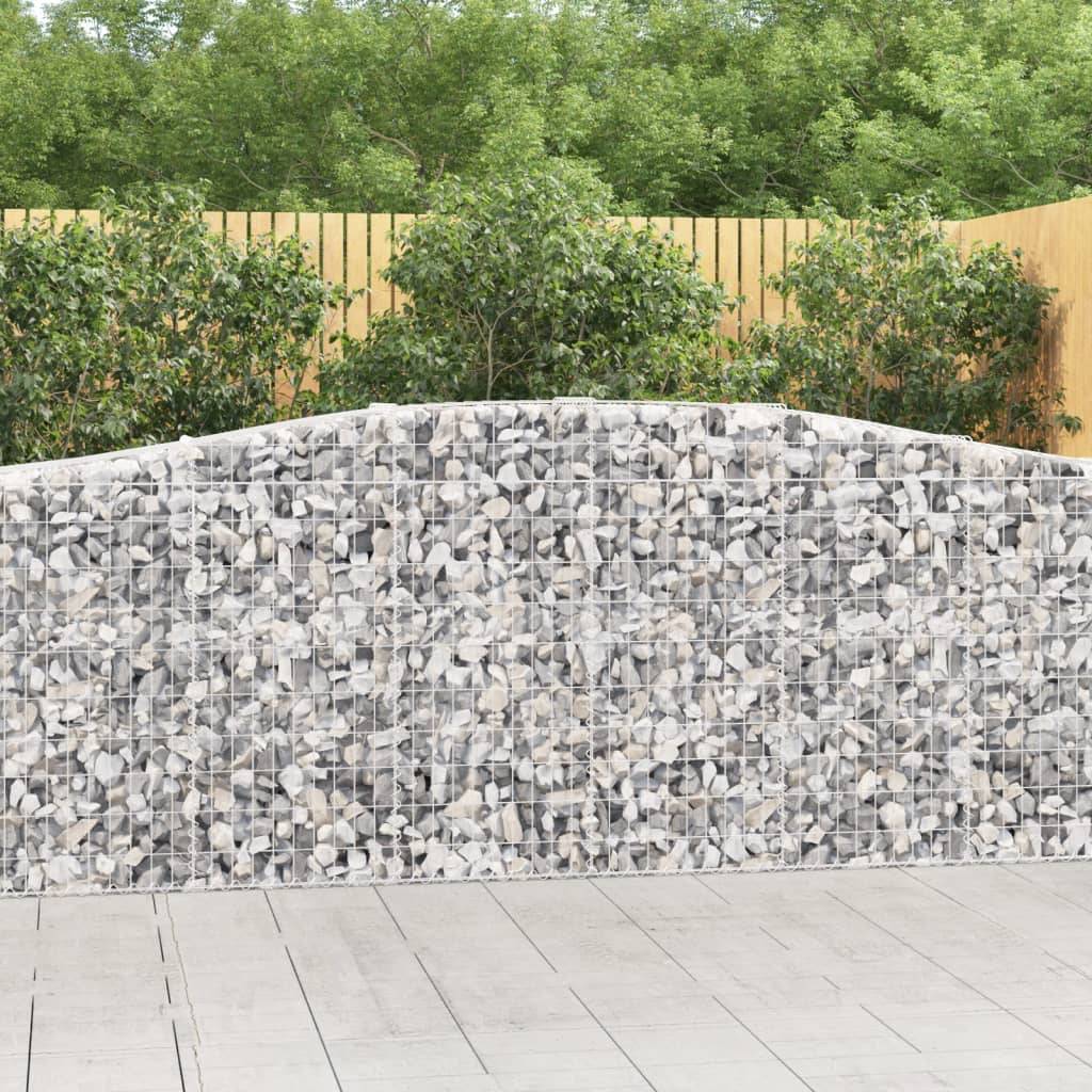 vidaXL Gabionen mit Hochbogen 10 Stk 400x50x100/120cm Verzinktes Eisen