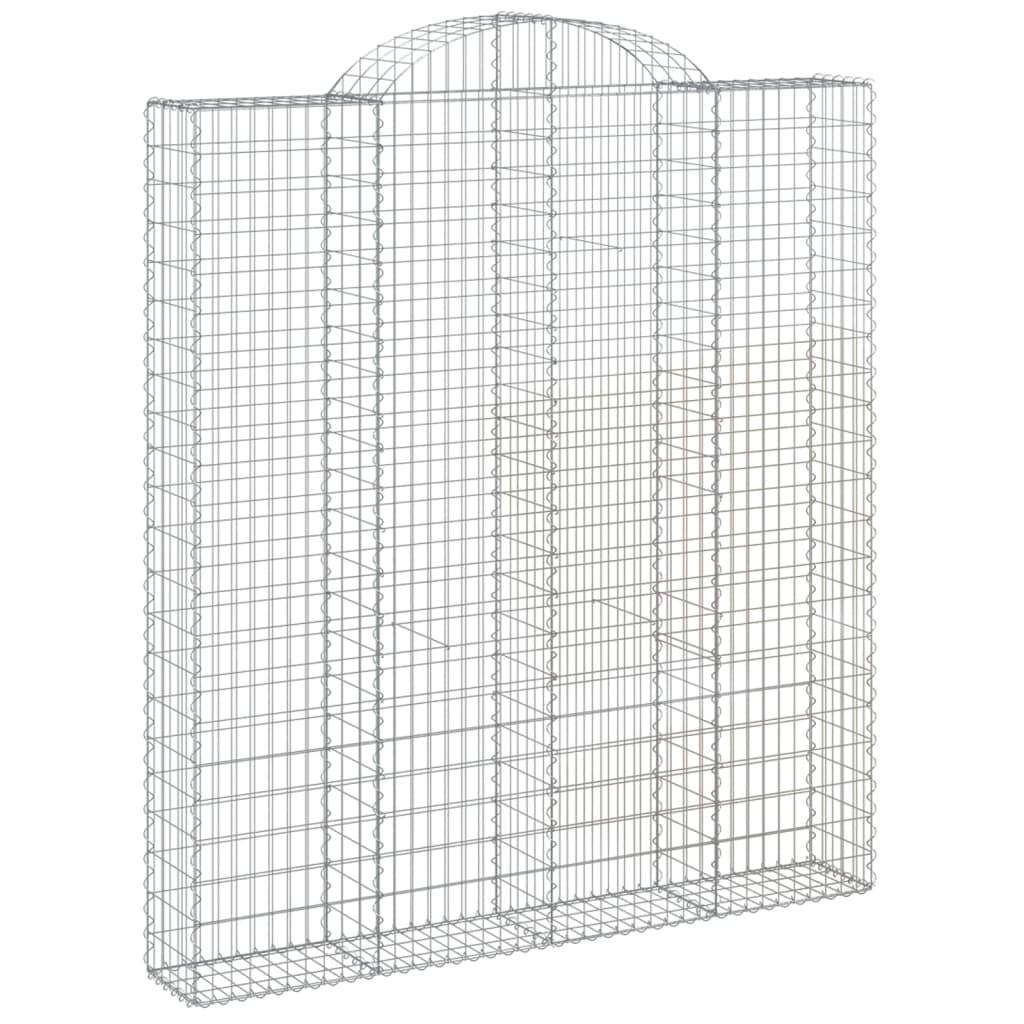 vidaXL Gabione mit Hochbogen 200x30x220/240 cm Verzinktes Eisen