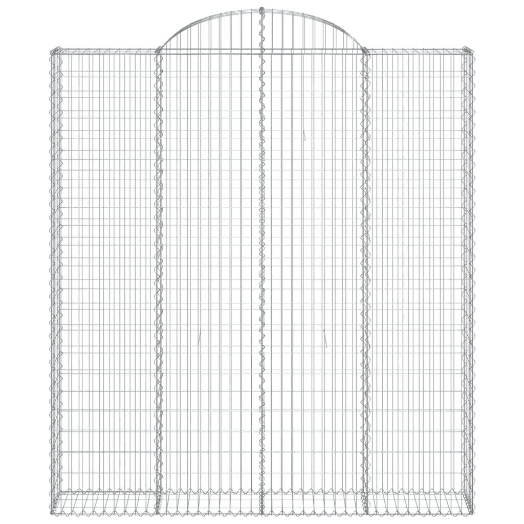 vidaXL Gabionen mit Hochbogen 4 Stk. 200x30x220/240cm Verzinktes Eisen