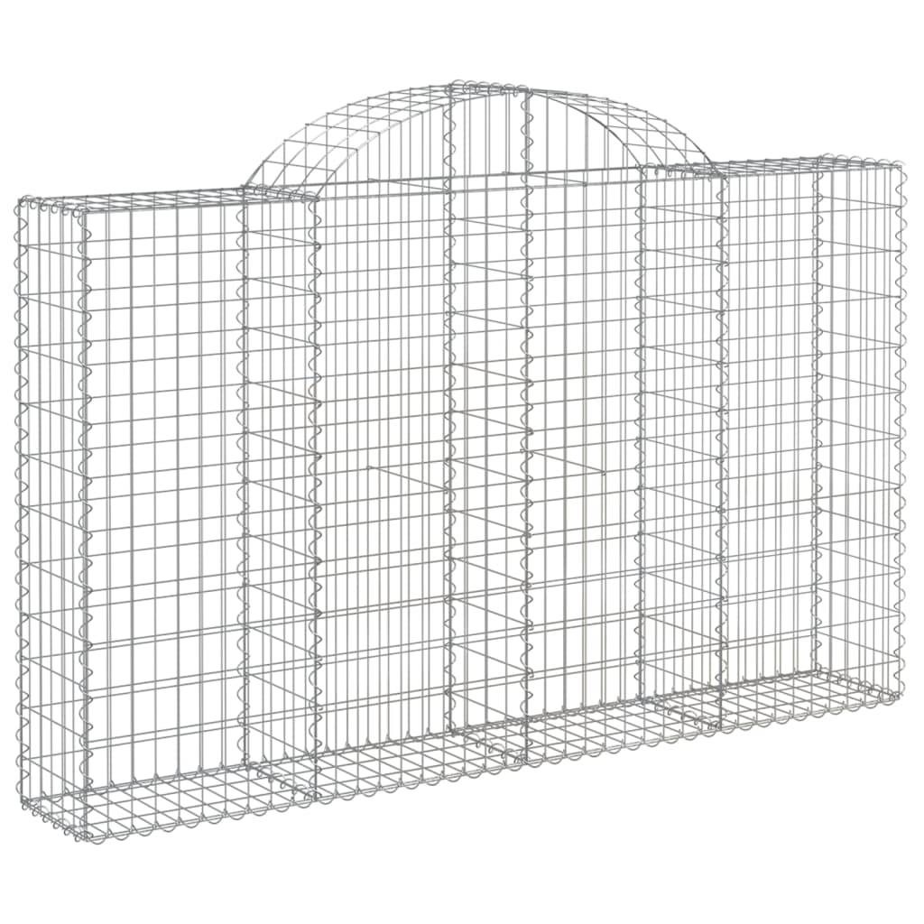 vidaXL Gabionen mit Hochbogen 30Stk. 200x30x120/140cm Verzinktes Eisen
