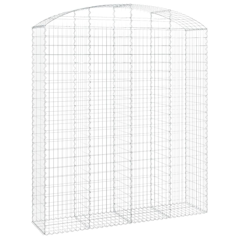 vidaXL Gabione mit Hochbogen 200x50x220/240 cm Verzinktes Eisen