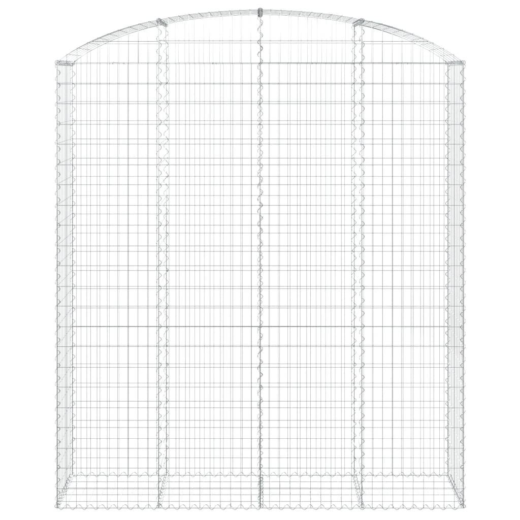 vidaXL Gabione mit Hochbogen 200x50x220/240 cm Verzinktes Eisen