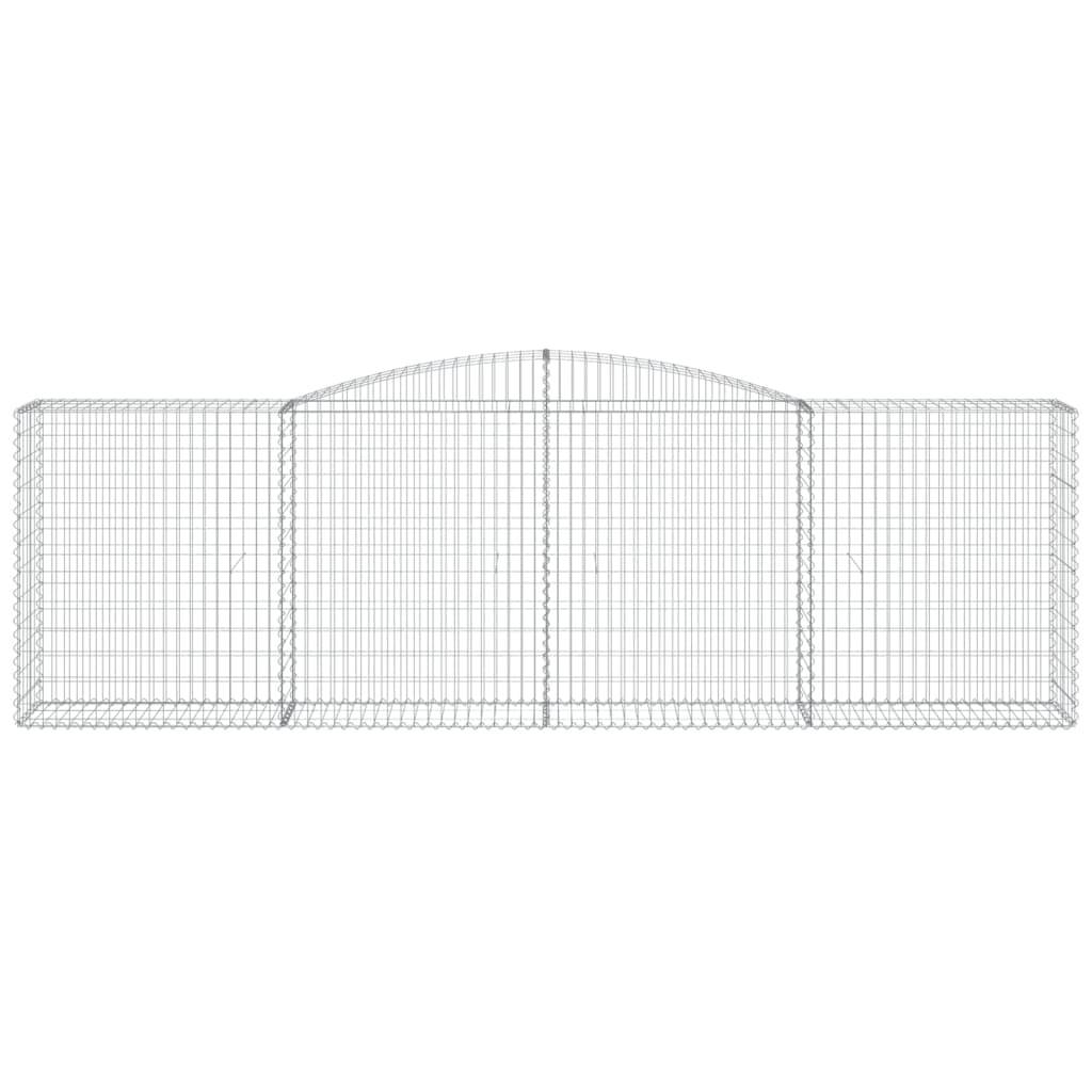 vidaXL Gabionen mit Hochbogen 25 Stk 400x50x120/140cm Verzinktes Eisen