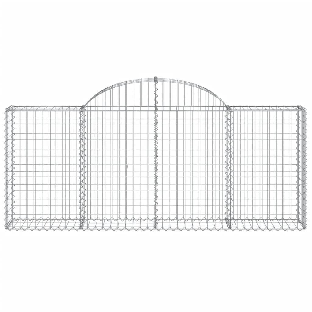 vidaXL Gabionen mit Hochbogen 5 Stk. 200x30x80/100 cm Verzinktes Eisen
