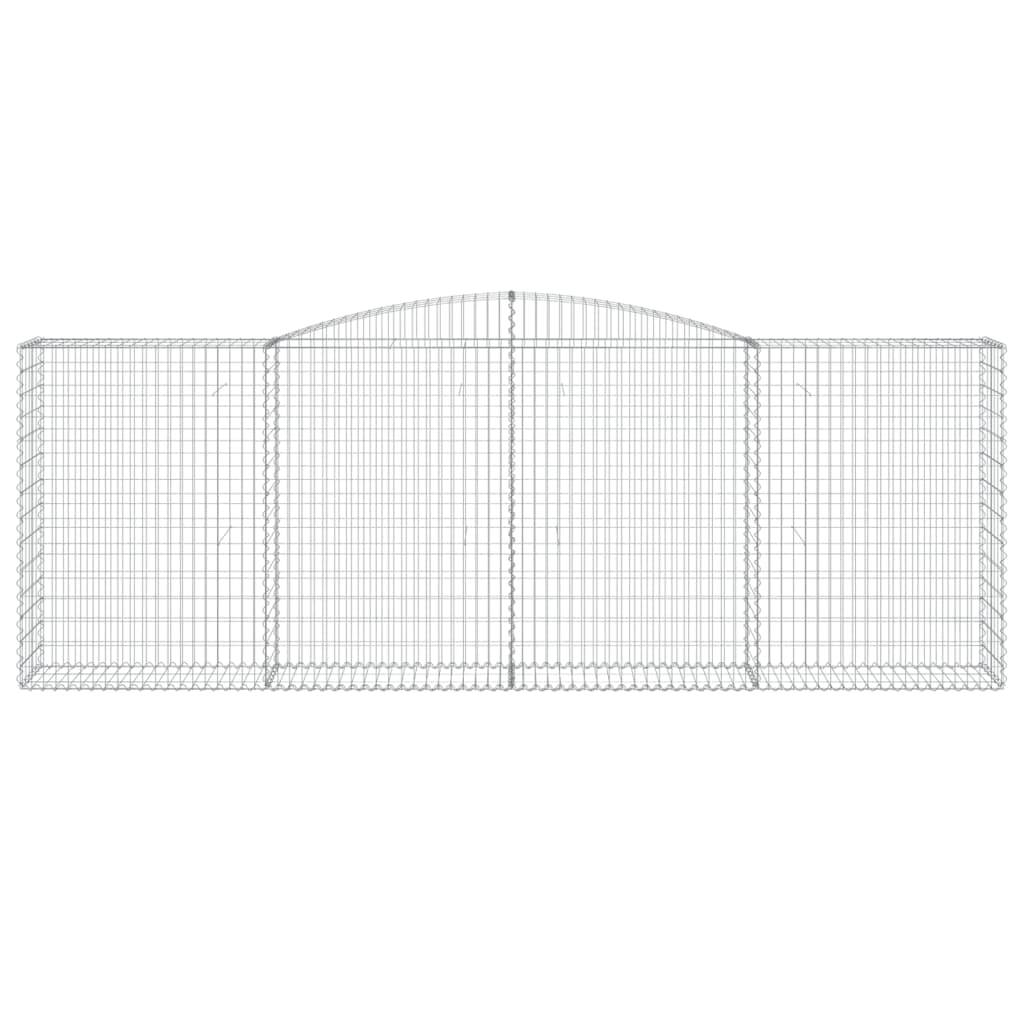 vidaXL Gabionen mit Hochbogen 6 Stk. 400x50x140/160cm Verzinktes Eisen