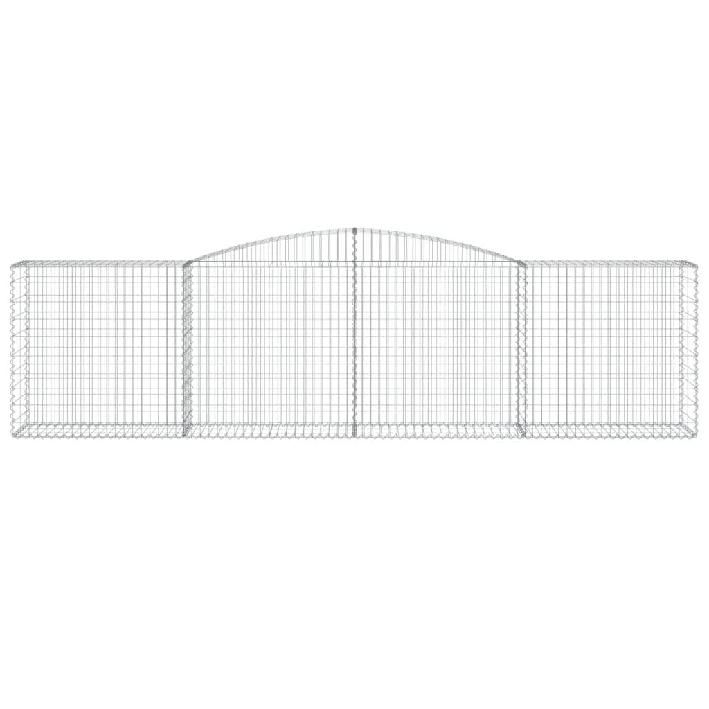 vidaXL Gabionen mit Hochbogen 4 Stk. 400x50x100/120cm Verzinktes Eisen