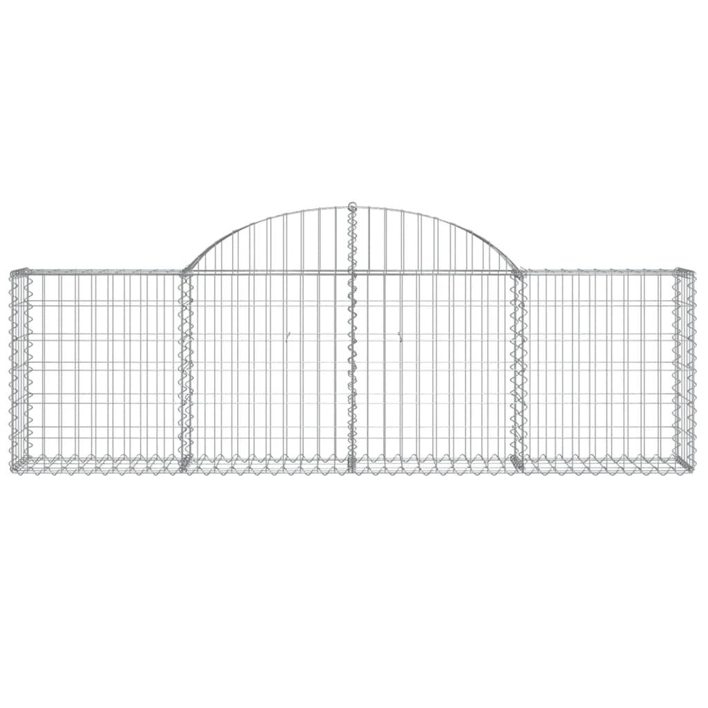 vidaXL Gabione mit Hochbogen 200x30x60/80 cm Verzinktes Eisen