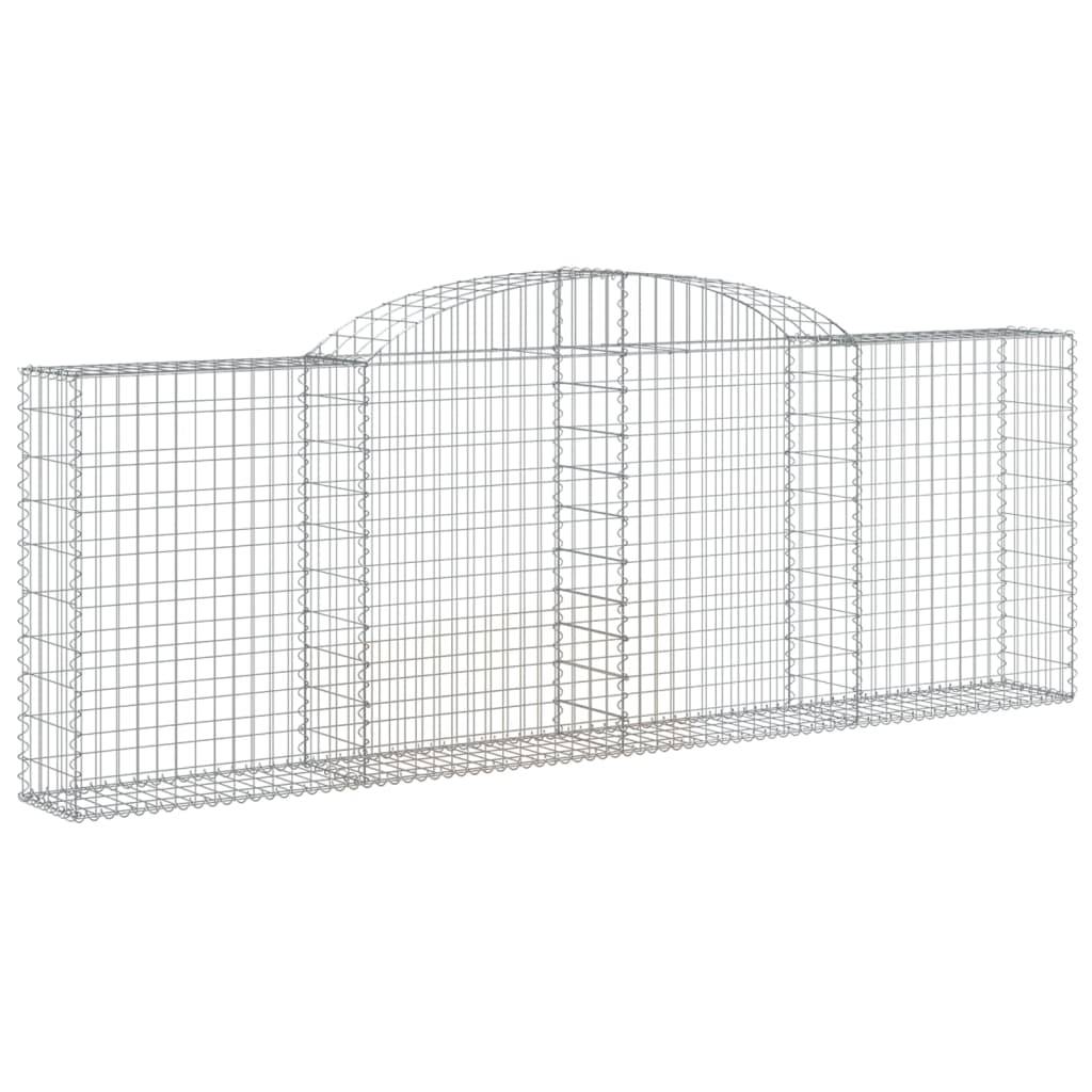 vidaXL Gabionen mit Hochbogen 15 Stk 300x30x100/120cm Verzinktes Eisen