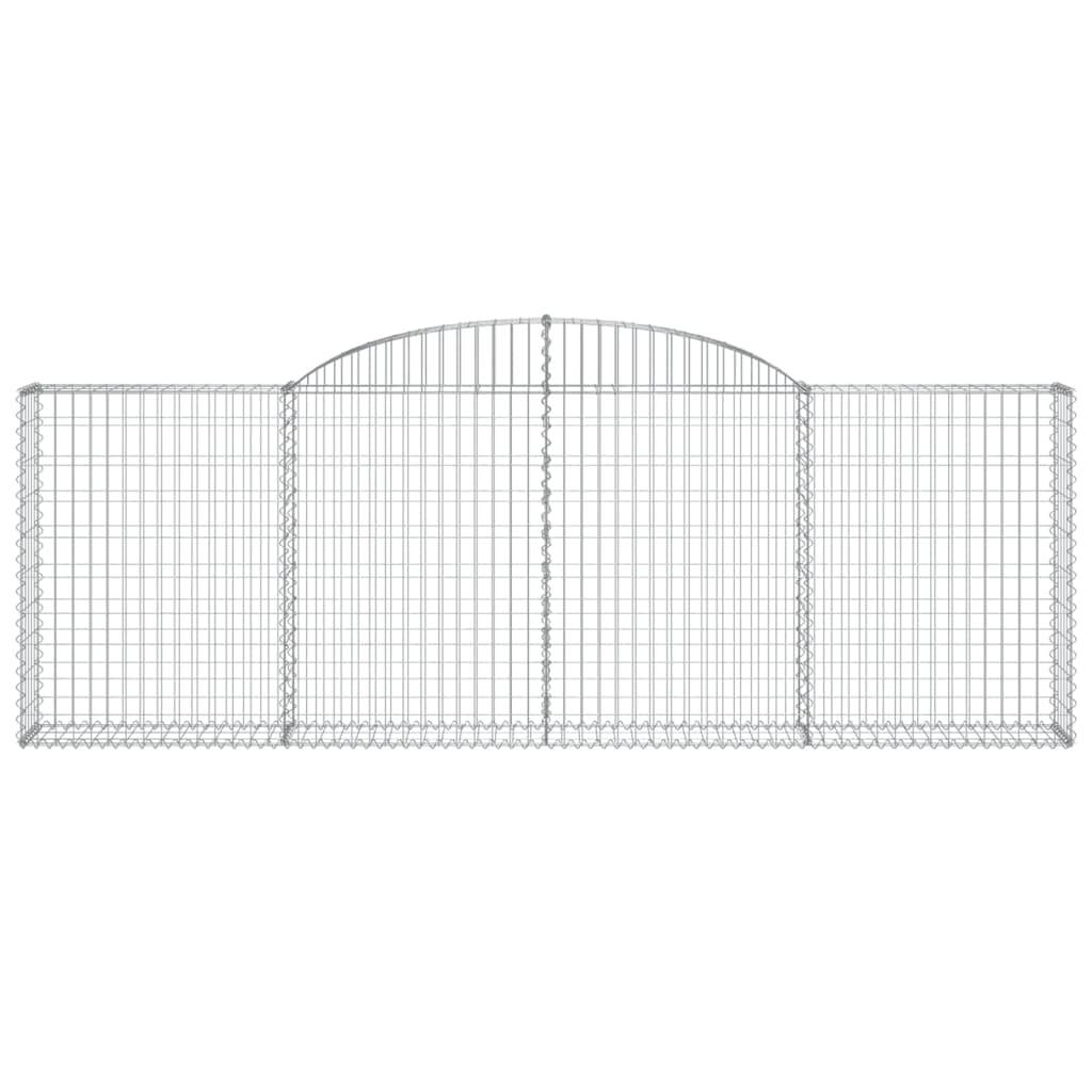 vidaXL Gabione mit Hochbogen 300x30x100/120 cm Verzinktes Eisen