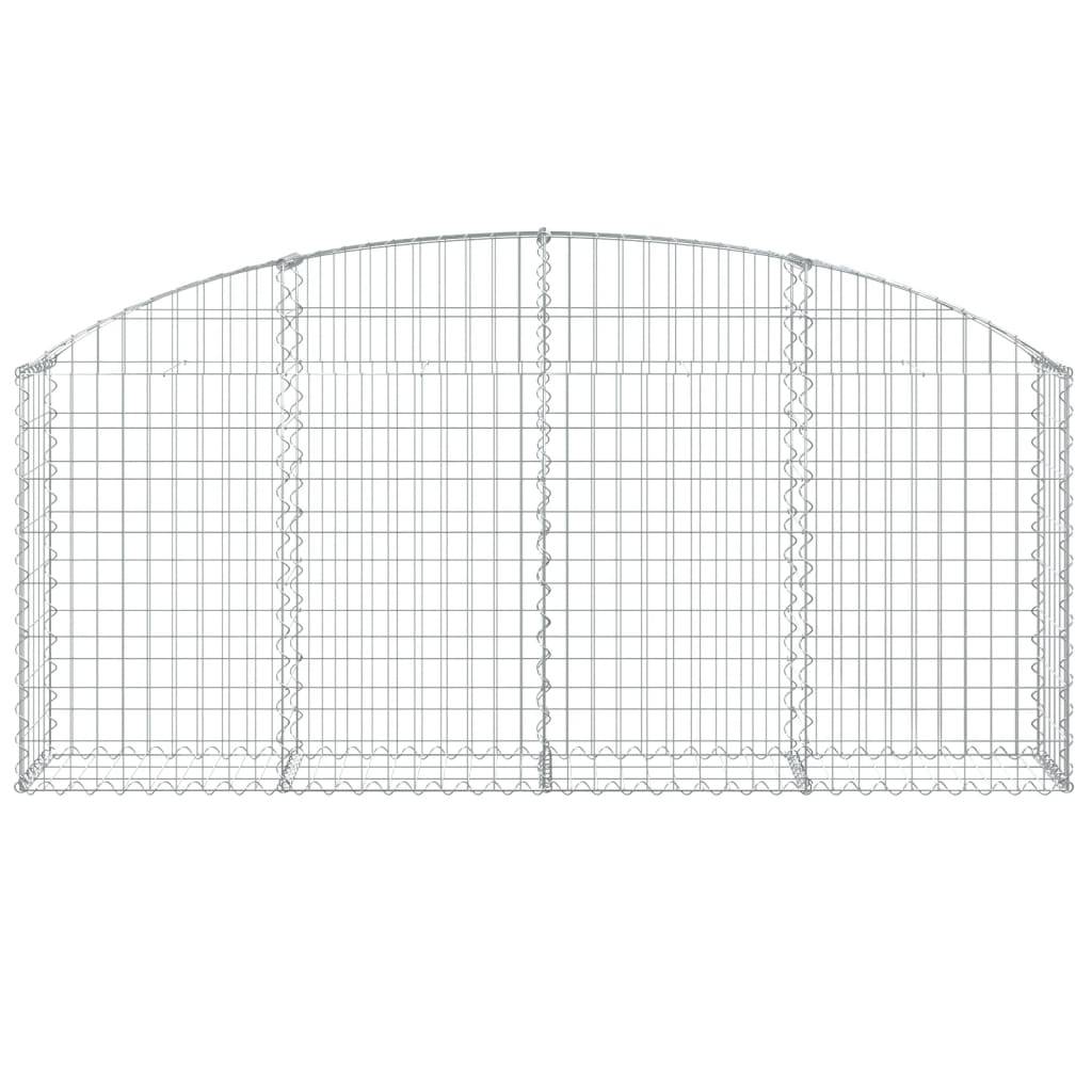 vidaXL Gabione mit Hochbogen 200x30x80/100 cm Verzinktes Eisen