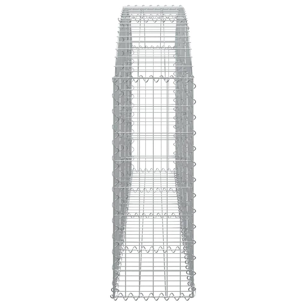 vidaXL Gabione mit Hochbogen 200x30x80/100 cm Verzinktes Eisen