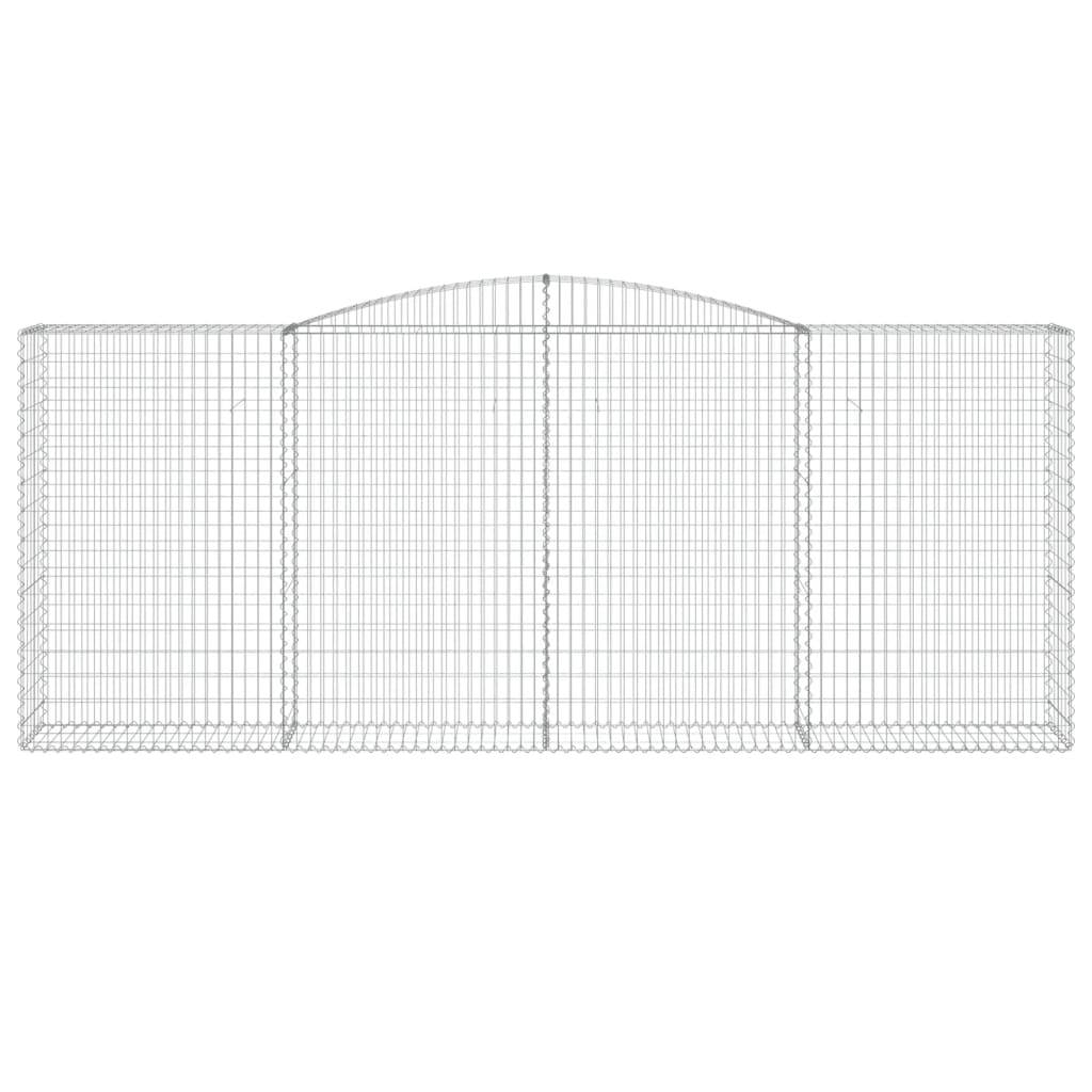 vidaXL Gabionen mit Hochbogen 15 Stk 400x50x160/180cm Verzinktes Eisen