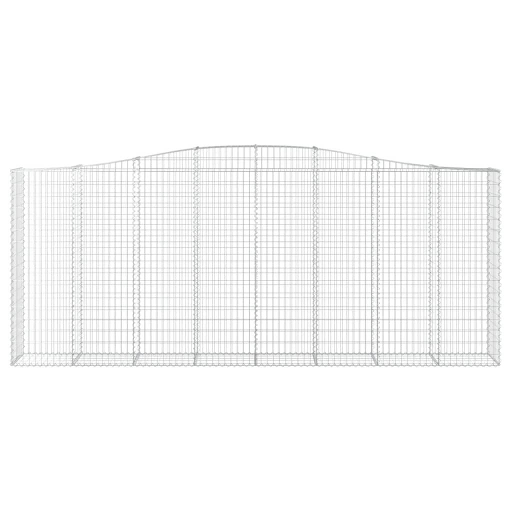 vidaXL Gabionen mit Hochbogen 2 Stk. 400x50x160/180cm Verzinktes Eisen
