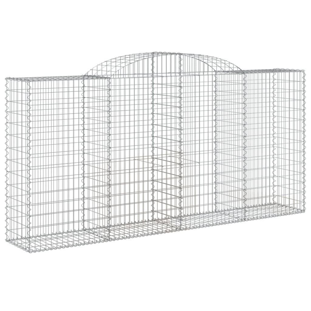 vidaXL Gabionen mit Hochbogen 25 Stk 300x50x140/160cm Verzinktes Eisen