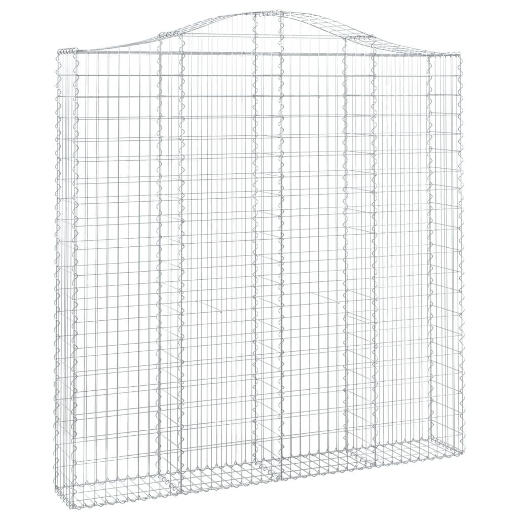 vidaXL Gabionen mit Hochbogen 6 Stk. 200x30x200/220cm Verzinktes Eisen