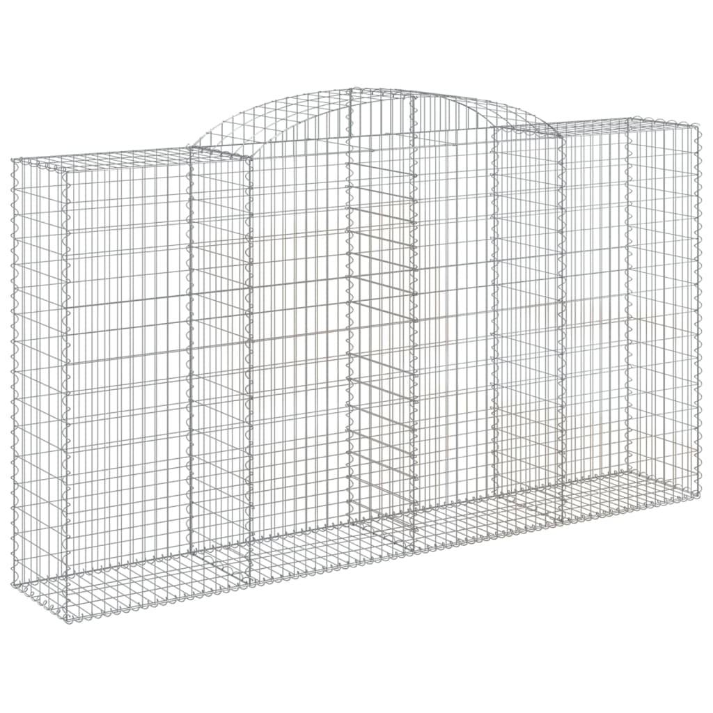vidaXL Gabionen mit Hochbogen 25 Stk 300x50x160/180cm Verzinktes Eisen