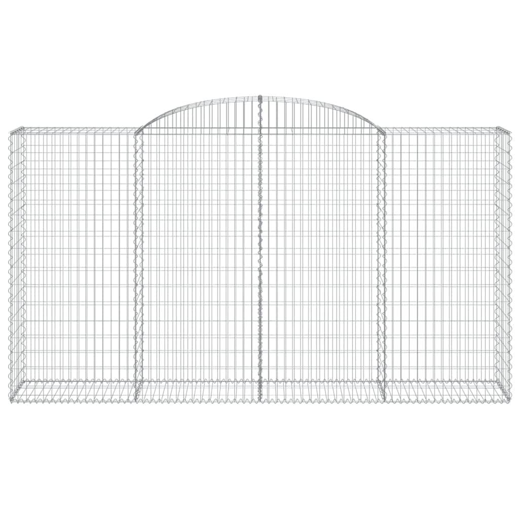 vidaXL Gabionen mit Hochbogen 17 Stk 300x50x160/180cm Verzinktes Eisen