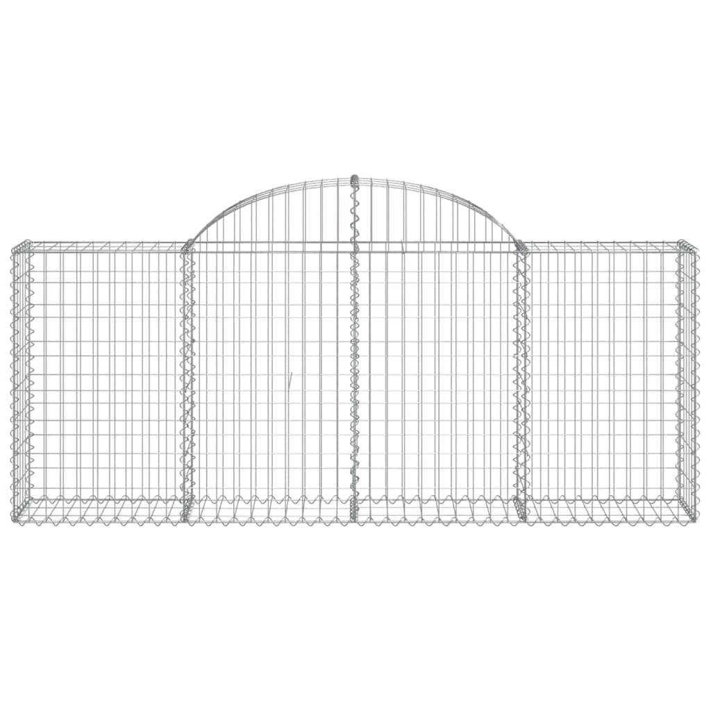 vidaXL Gabionen mit Hochbogen 6 Stk. 200x30x80/100 cm Verzinktes Eisen