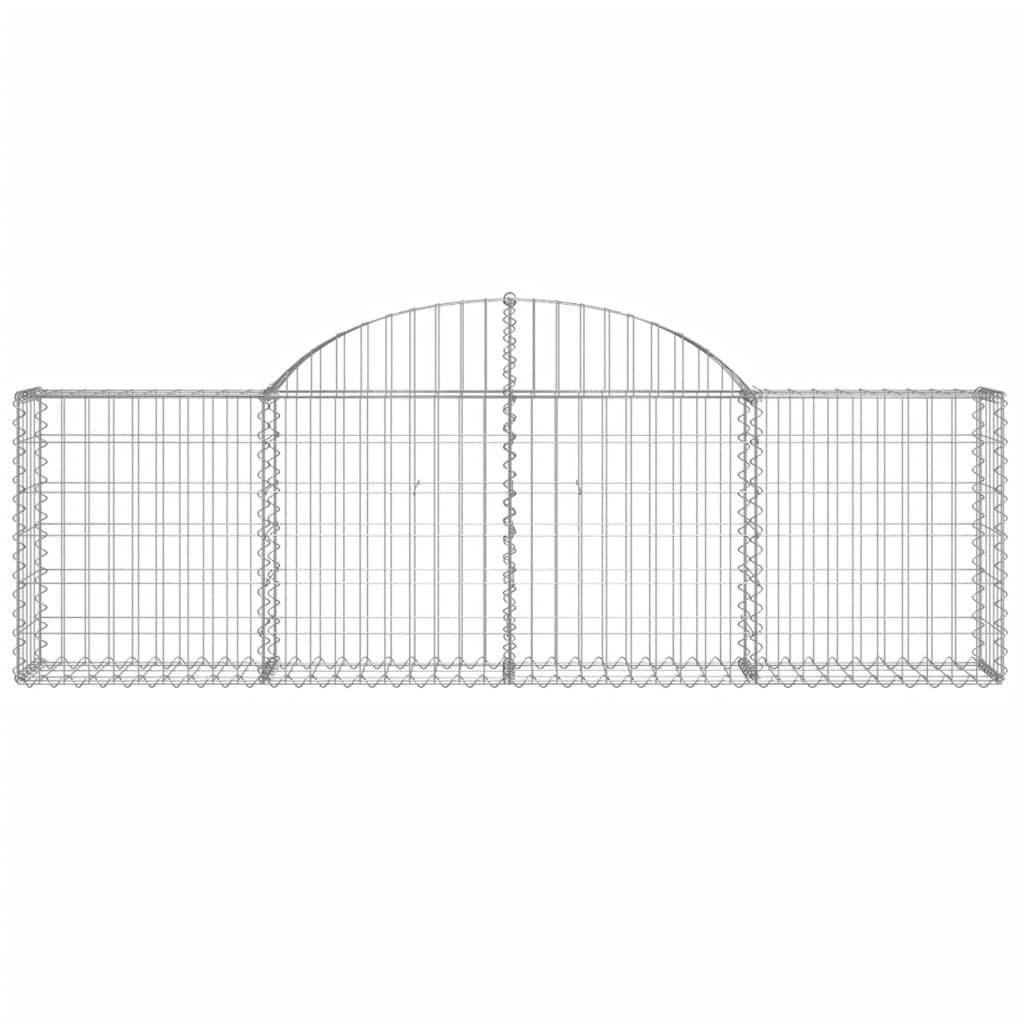 vidaXL Gabionen mit Hochbogen 15 Stk. 200x30x60/80 cm Verzinktes Eisen