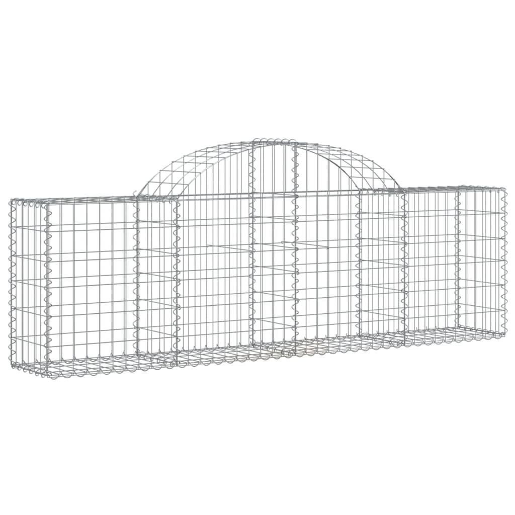 vidaXL Gabionen mit Hochbogen 13 Stk. 200x30x60/80 cm Verzinktes Eisen