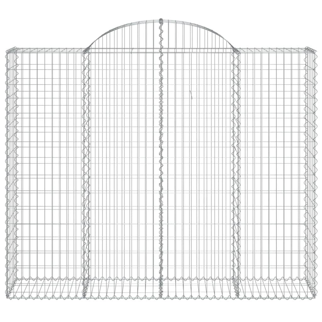 vidaXL Gabionen mit Hochbogen 3 Stk. 200x50x160/180cm Verzinktes Eisen