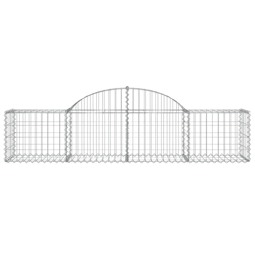 vidaXL Gabionen mit Hochbogen 8 Stk. 200x50x40/60 cm Verzinktes Eisen
