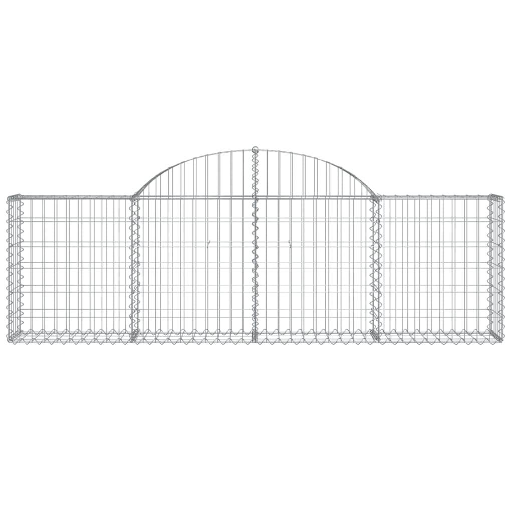 vidaXL Gabionen mit Hochbogen 25 Stk. 200x30x60/80 cm Verzinktes Eisen