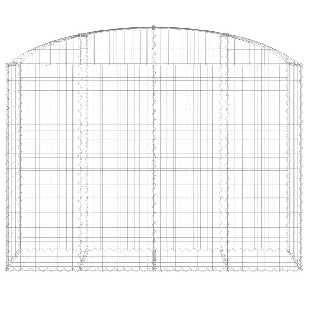 vidaXL Gabione mit Hochbogen 200x50x140/160 cm Verzinktes Eisen