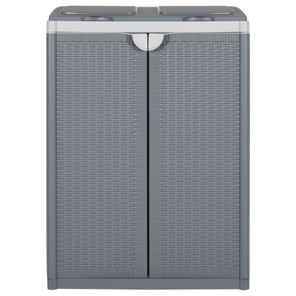 vidaXL Mülleimer mit 2 Klappen Grau 65x45x88 cm PP