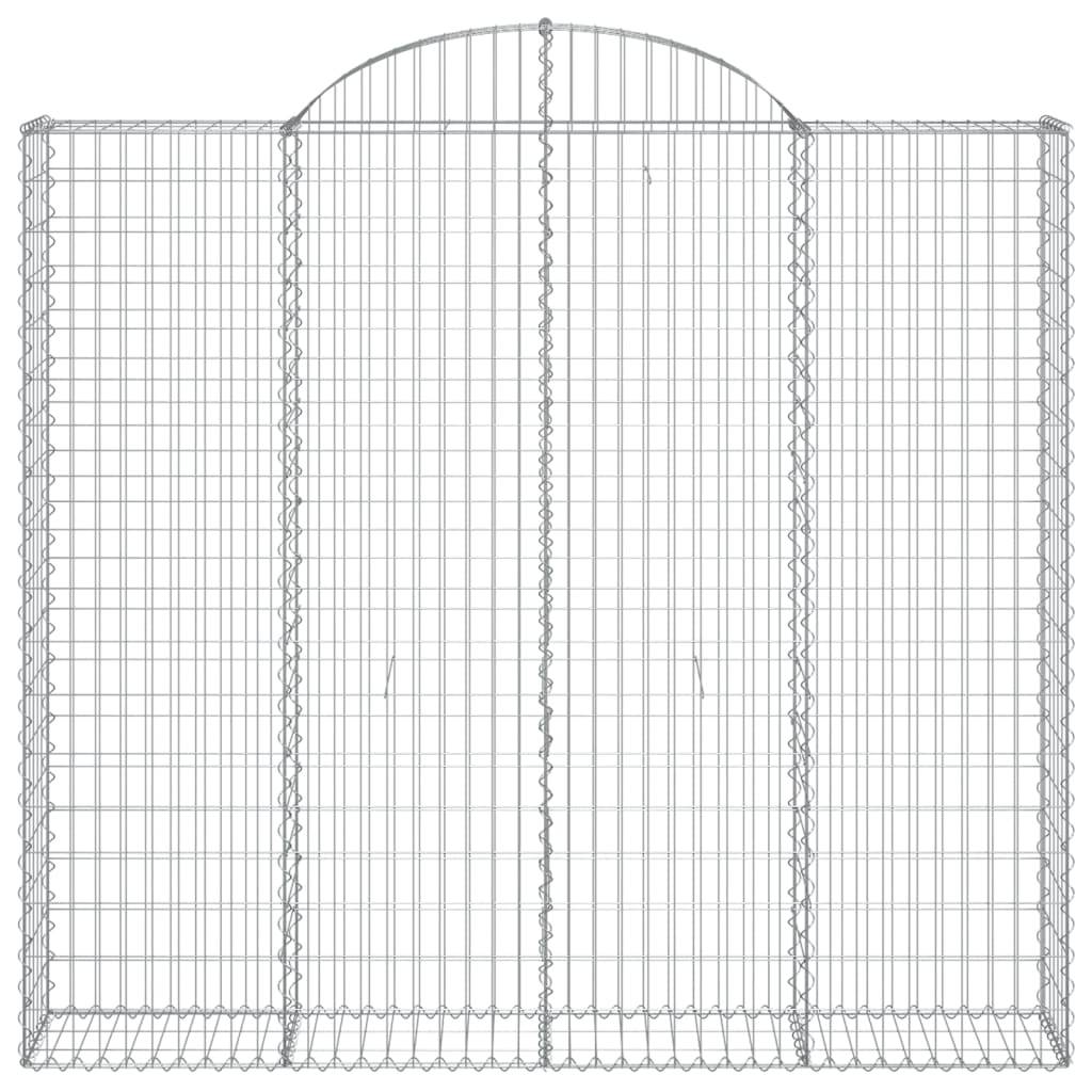 vidaXL Gabionen mit Hochbogen 3 Stk. 200x30x180/200cm Verzinktes Eisen