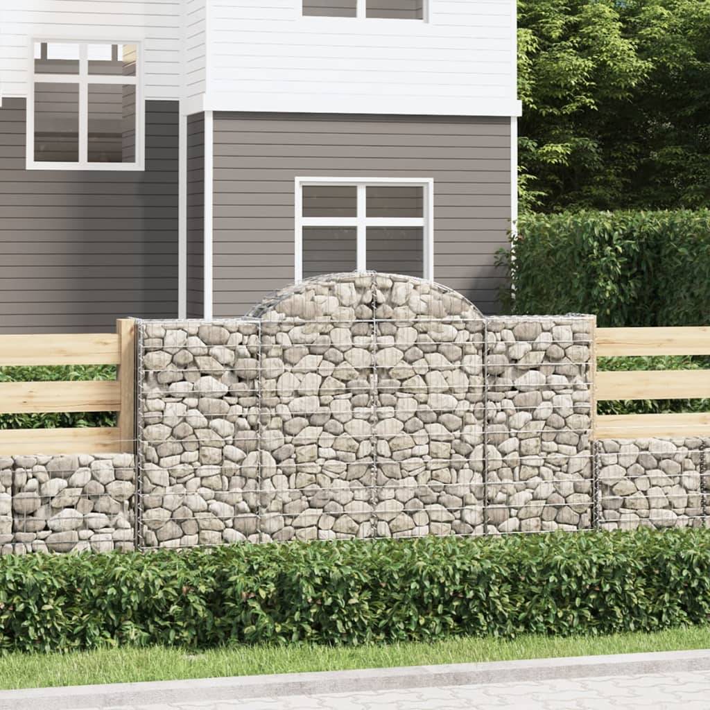 vidaXL Gabionen mit Hochbogen 40Stk. 200x30x120/140cm Verzinktes Eisen