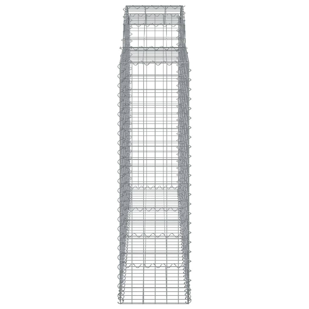 vidaXL Gabione mit Hochbogen 200x50x140/160 cm Verzinktes Eisen