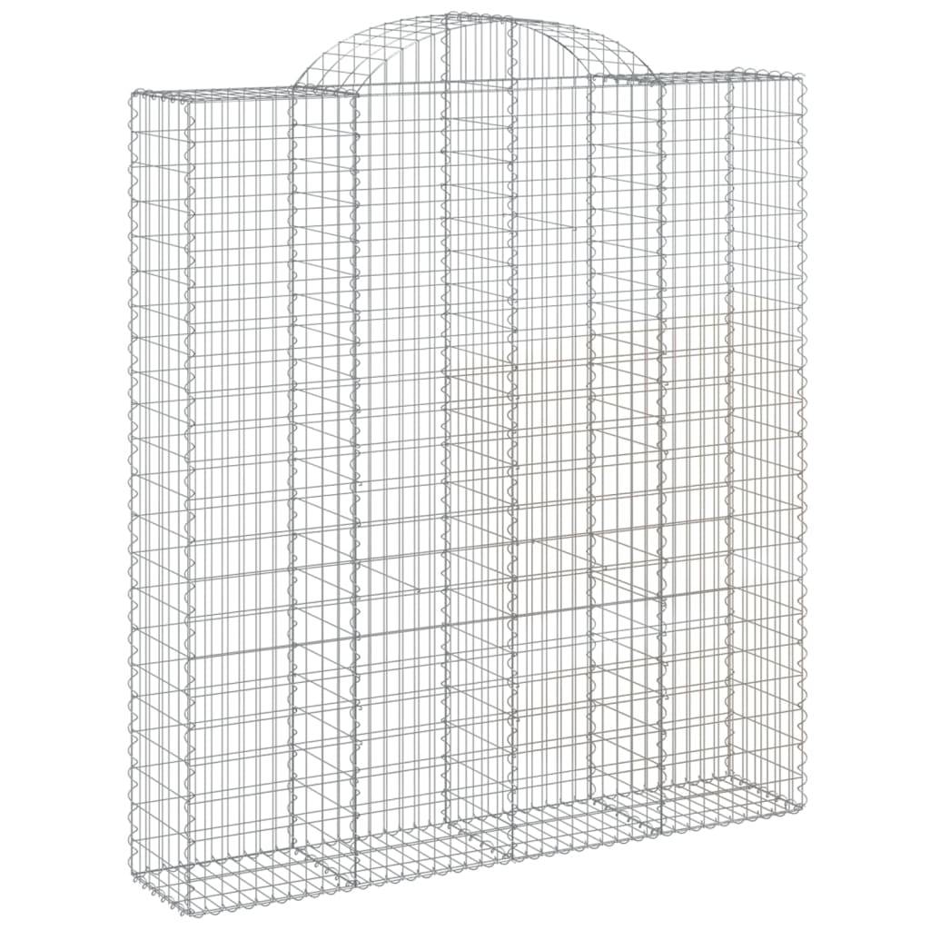 vidaXL Gabionen mit Hochbogen 25Stk. 200x50x220/240cm Verzinktes Eisen