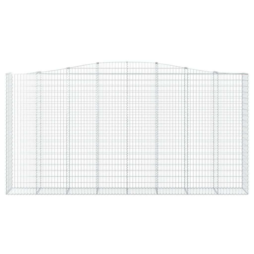 vidaXL Gabionen mit Hochbogen 3 Stk. 400x50x200/220cm Verzinktes Eisen