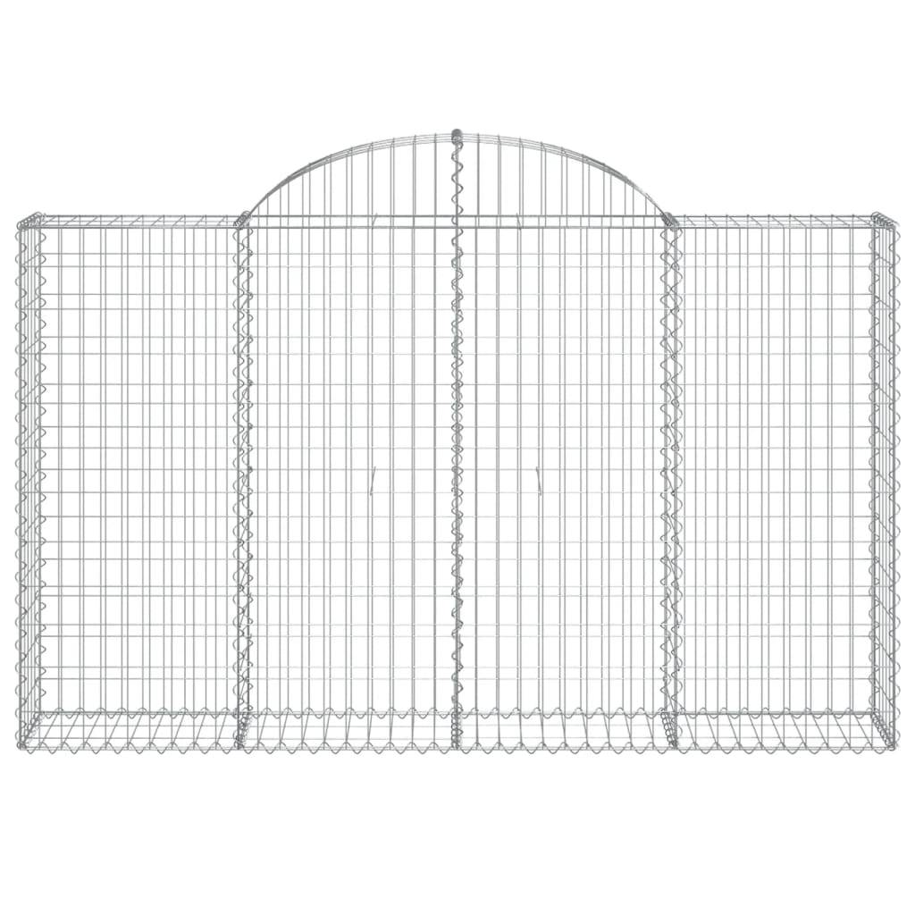 vidaXL Gabionen mit Hochbogen 5 Stk. 200x30x120/140cm Verzinktes Eisen