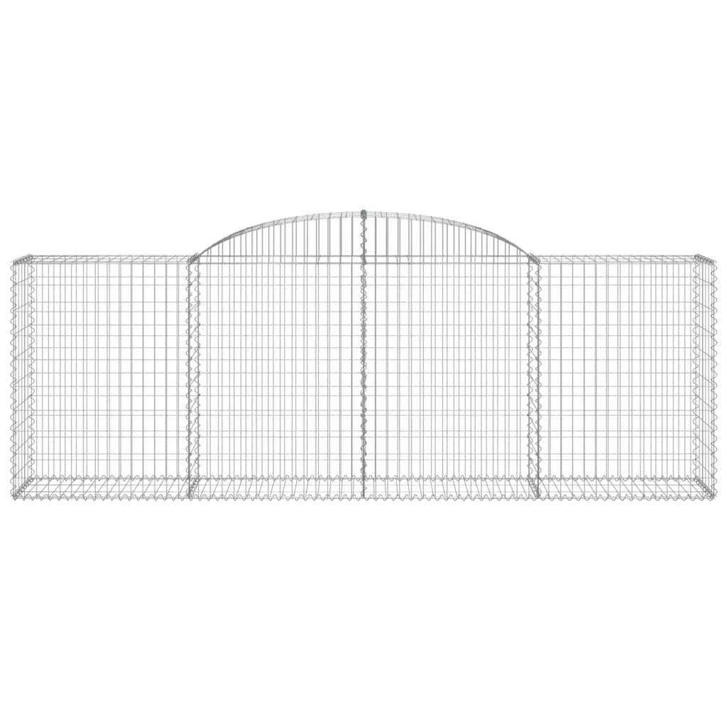 vidaXL Gabione mit Hochbogen 300x50x100/120 cm Verzinktes Eisen
