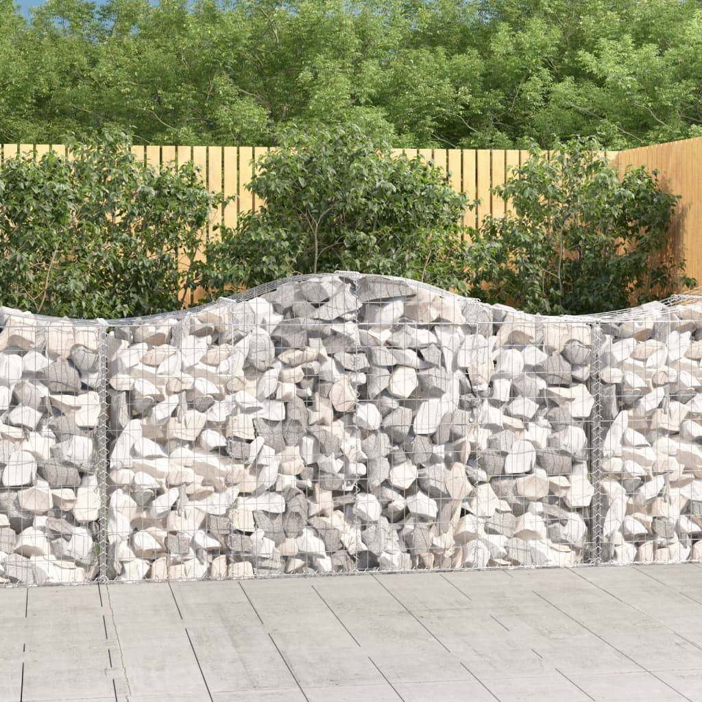 vidaXL Gabionen mit Hochbogen 14 Stk 200x50x100/120cm Verzinktes Eisen