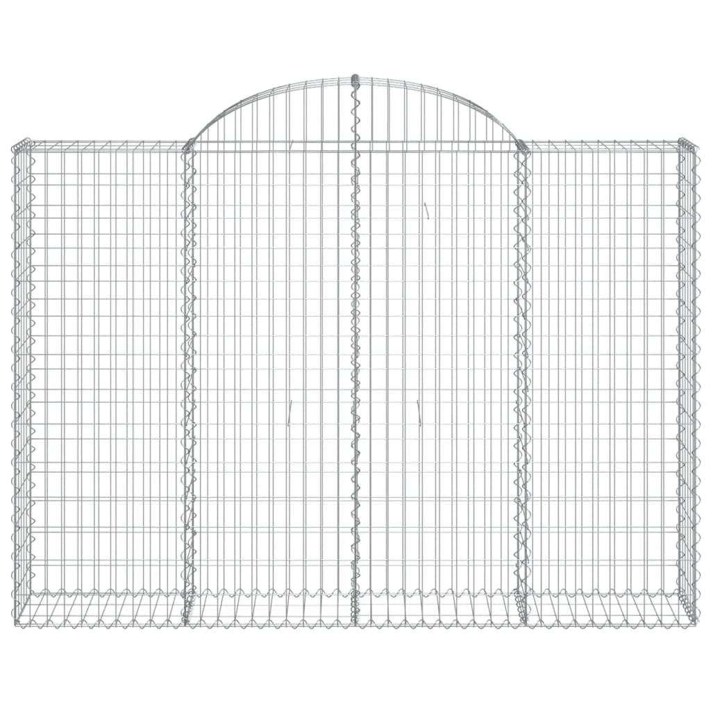 vidaXL Gabionen mit Hochbogen 4 Stk. 200x30x140/160cm Verzinktes Eisen