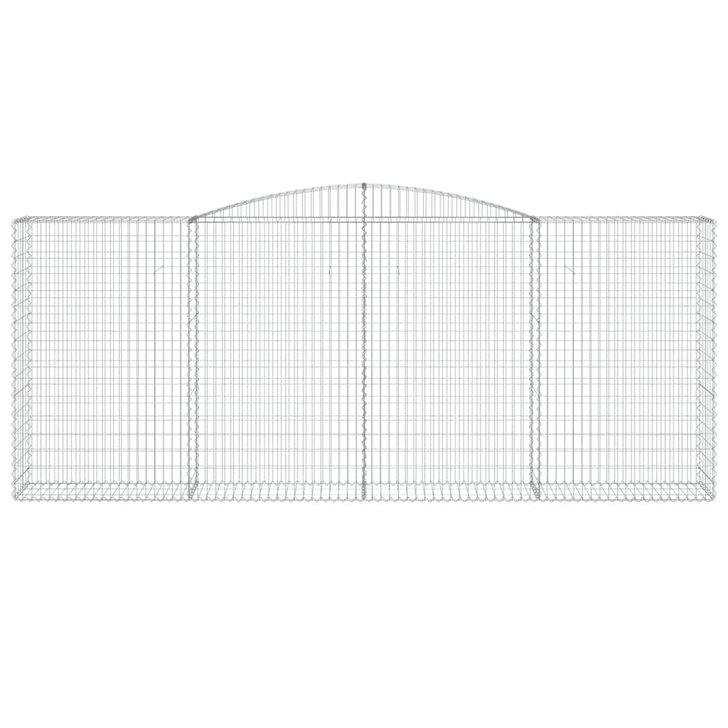 vidaXL Gabionen mit Hochbogen 7 Stk. 400x50x160/180cm Verzinktes Eisen