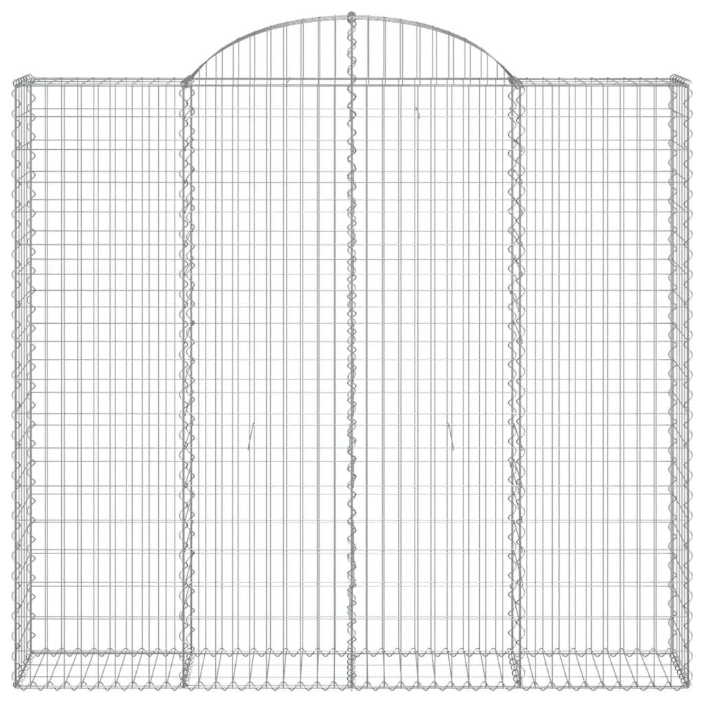 vidaXL Gabionen mit Hochbogen 2 Stk. 200x30x180/200cm Verzinktes Eisen