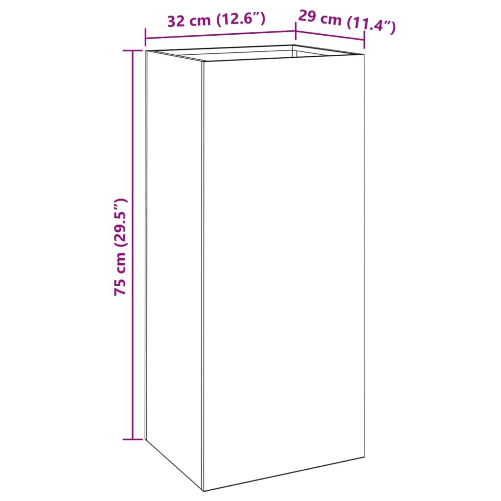 vidaXL Pflanzkübel 32x29x75 cm Cortenstahl