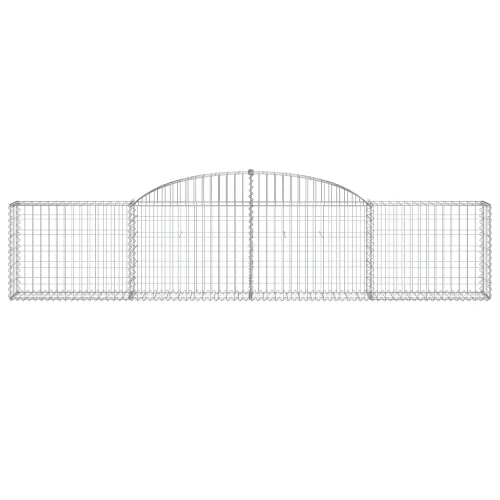 vidaXL Gabionen mit Hochbogen 9 Stk. 300x30x60/80 cm Verzinktes Eisen