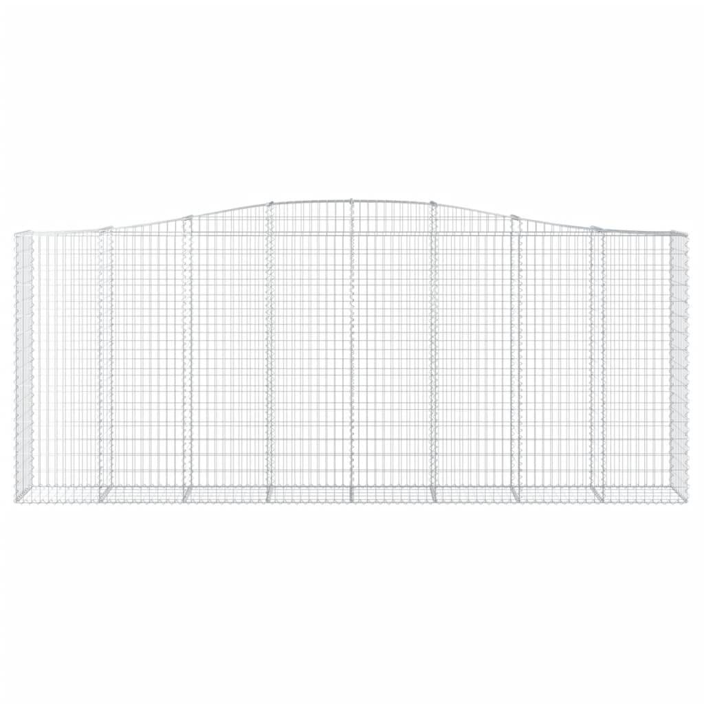 vidaXL Gabionen mit Hochbogen 7 Stk. 400x50x160/180cm Verzinktes Eisen