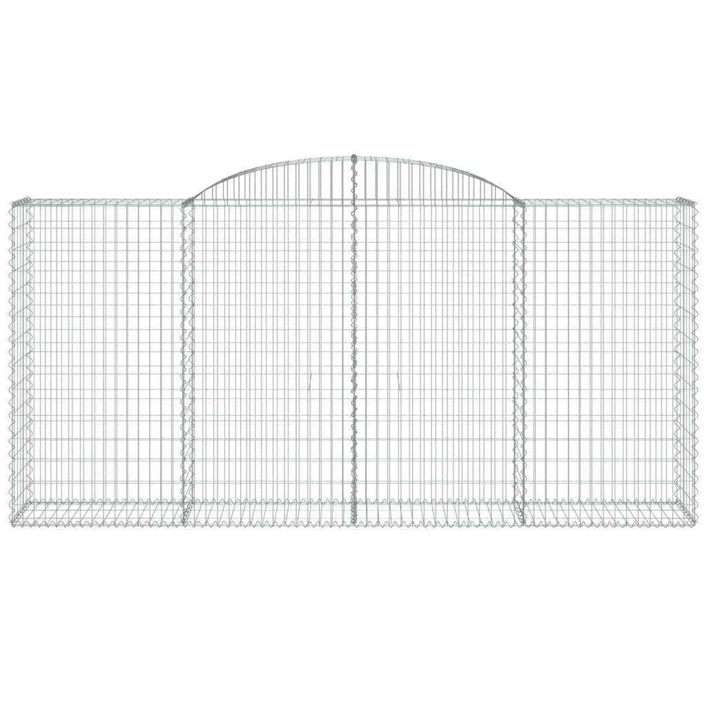 vidaXL Gabionen mit Hochbogen 2 Stk. 300x50x140/160cm Verzinktes Eisen