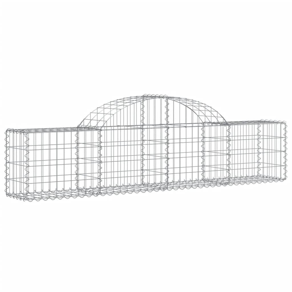 vidaXL Gabionen mit Hochbogen 13 Stk. 200x30x40/60 cm Verzinktes Eisen