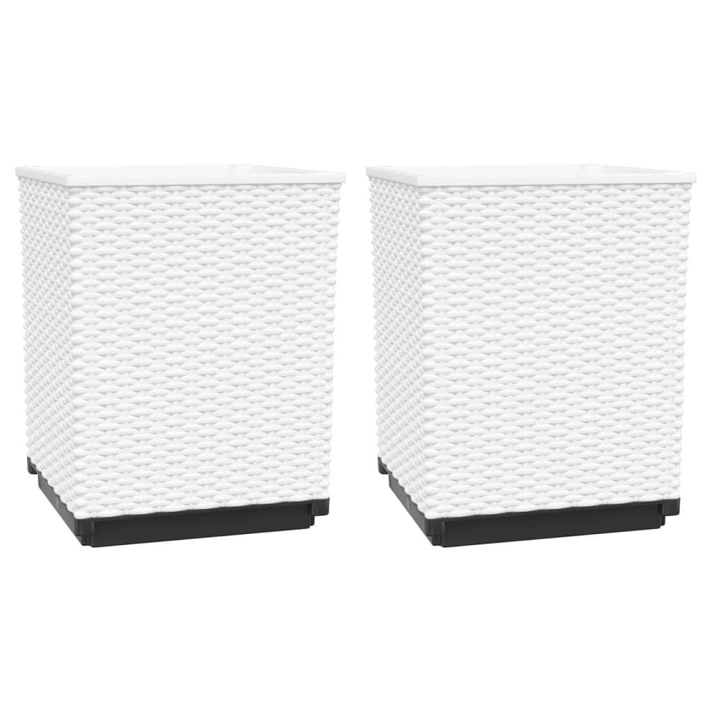 vidaXL Pflanzkübel 2 Stk. Weiß 30x30x37 cm Polypropylen