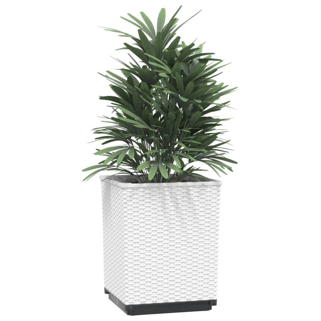 vidaXL Pflanzkübel 2 Stk. Weiß 30x30x37 cm Polypropylen