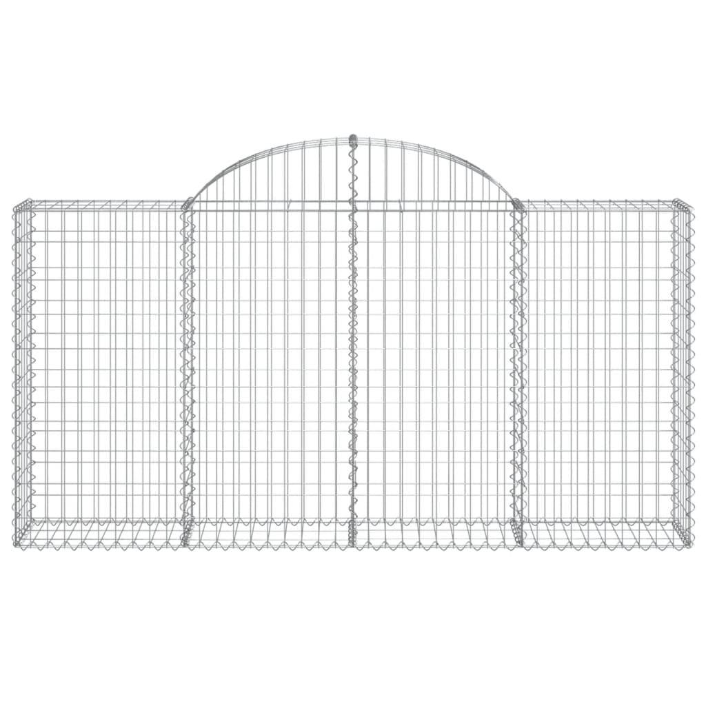 vidaXL Gabionen mit Hochbogen 4 Stk. 200x30x100/120cm Verzinktes Eisen