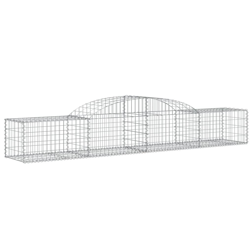 vidaXL Gabione mit Hochbogen 300x50x40/60 cm Verzinktes Eisen
